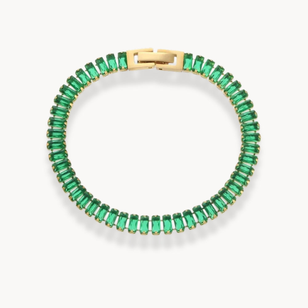 Bracelet chaîne à cristaux carrés