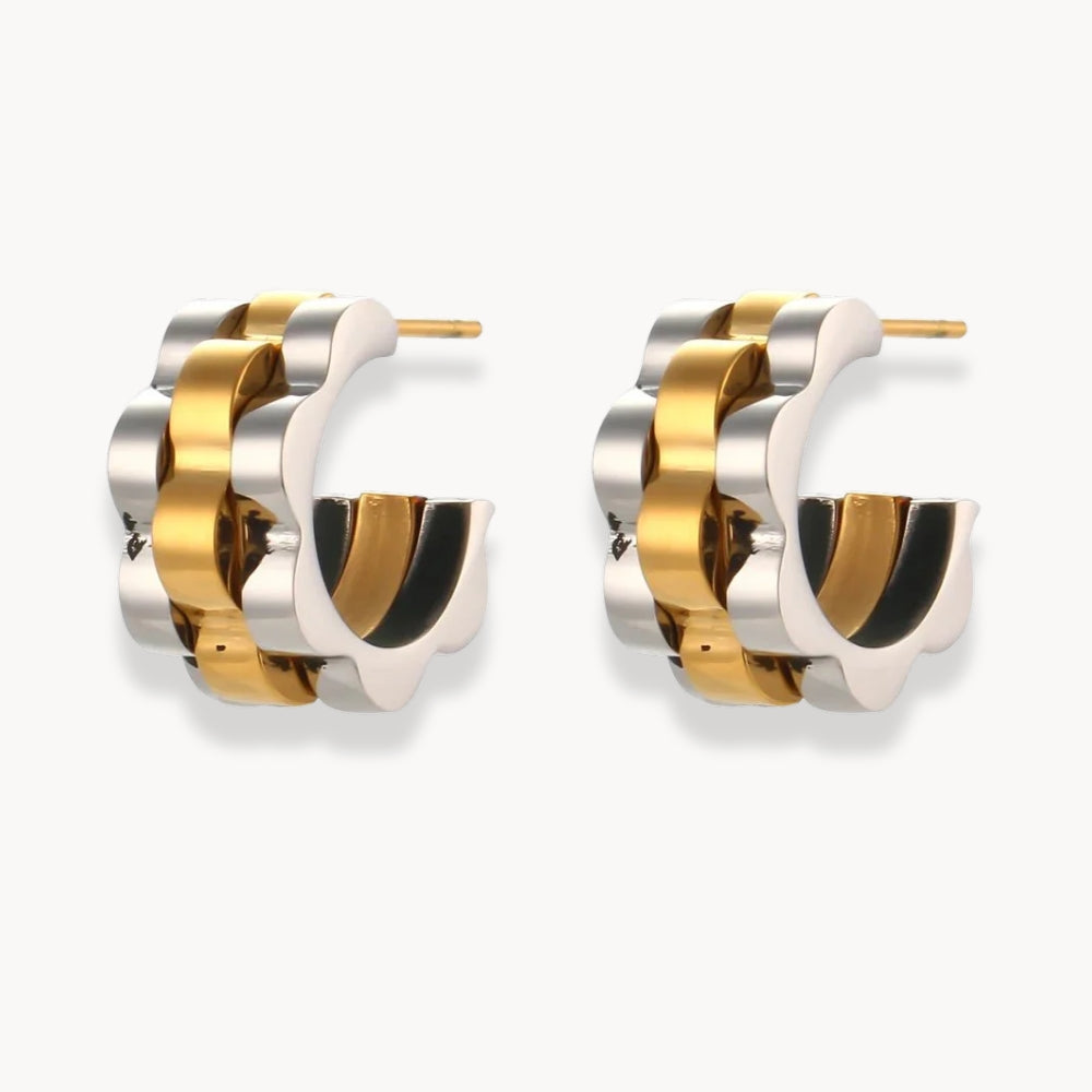 Boucles d'oreilles créoles en bracelet de montre