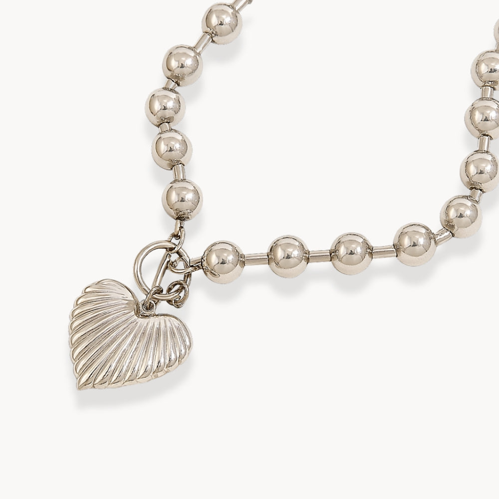 Heart Beaded Buckle Necklace