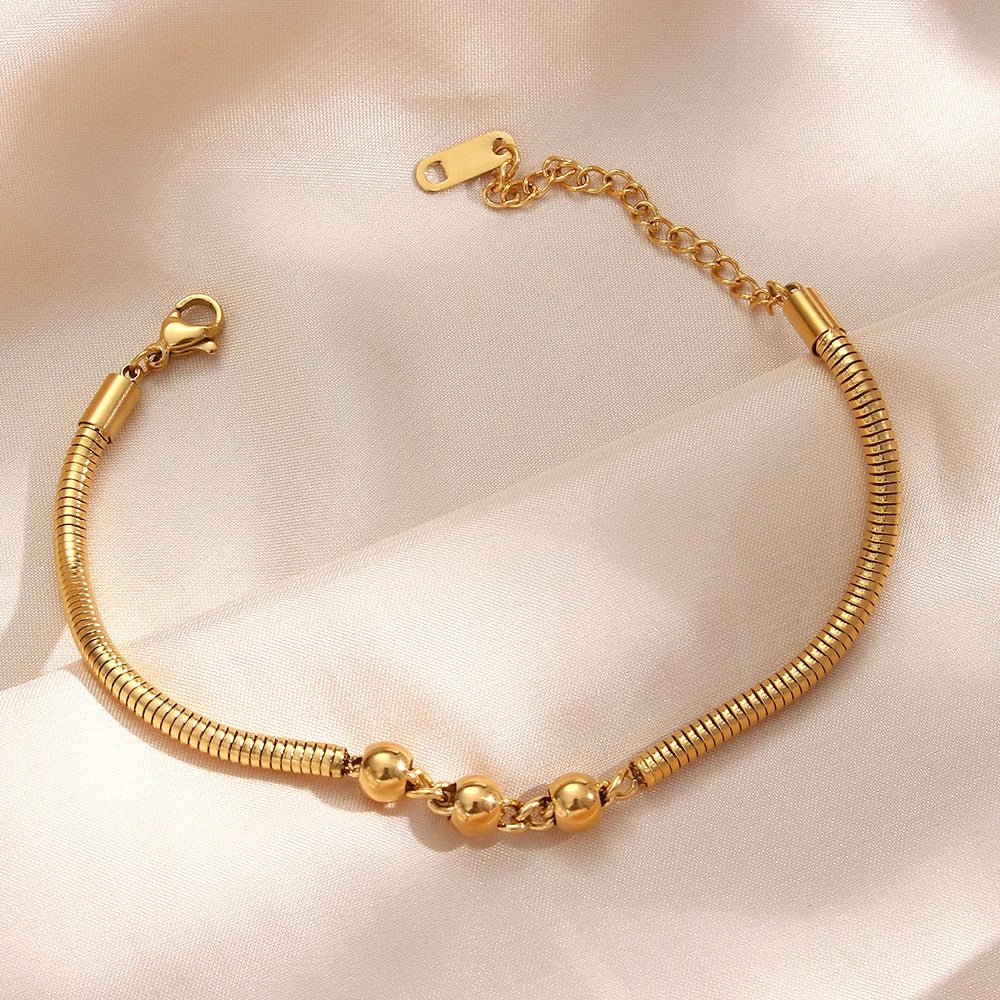 Beads Snake Chain Bracelet - Zafinne Jewelry