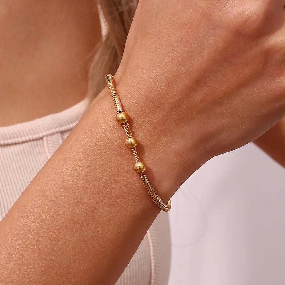 Beads Snake Chain Bracelet - Zafinne Jewelry