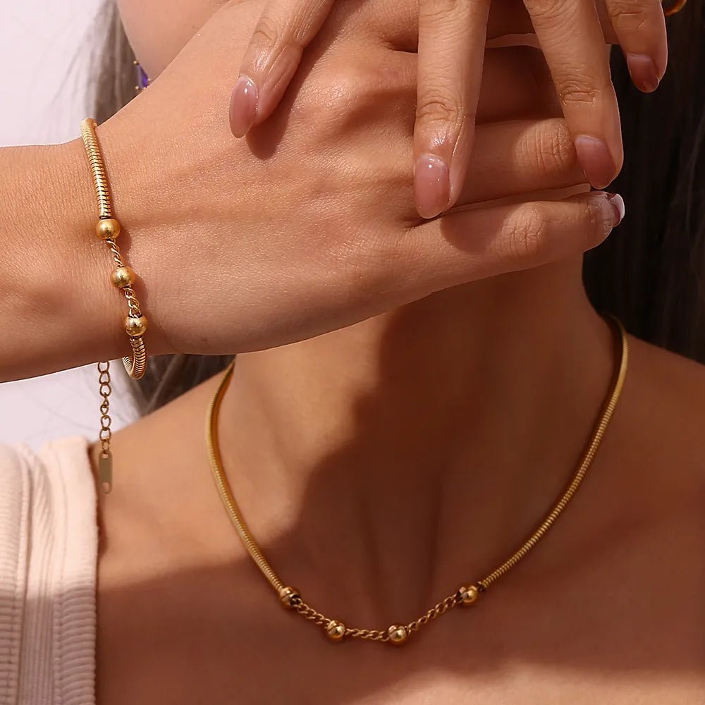 Beads Snake Chain Bracelet - Zafinne Jewelry