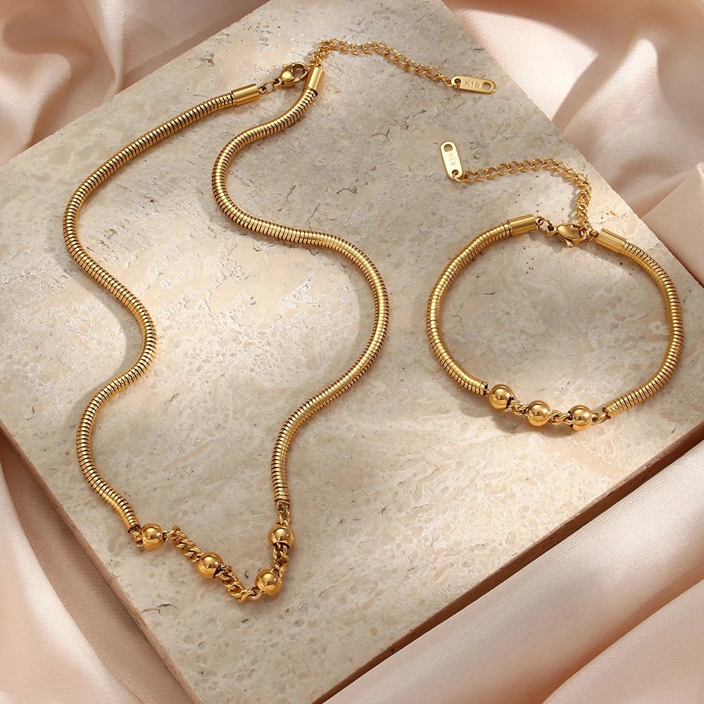 Beads Snake Chain Bracelet - Zafinne Jewelry