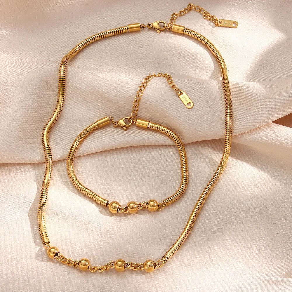 Beads Snake Chain Bracelet - Zafinne Jewelry