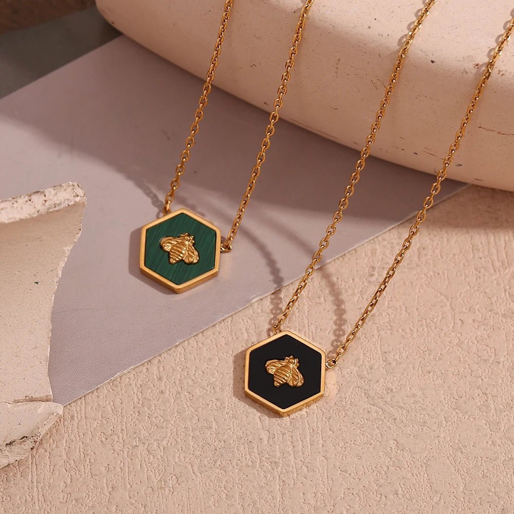 Bee Pendant Necklace - Zafinne Jewelry