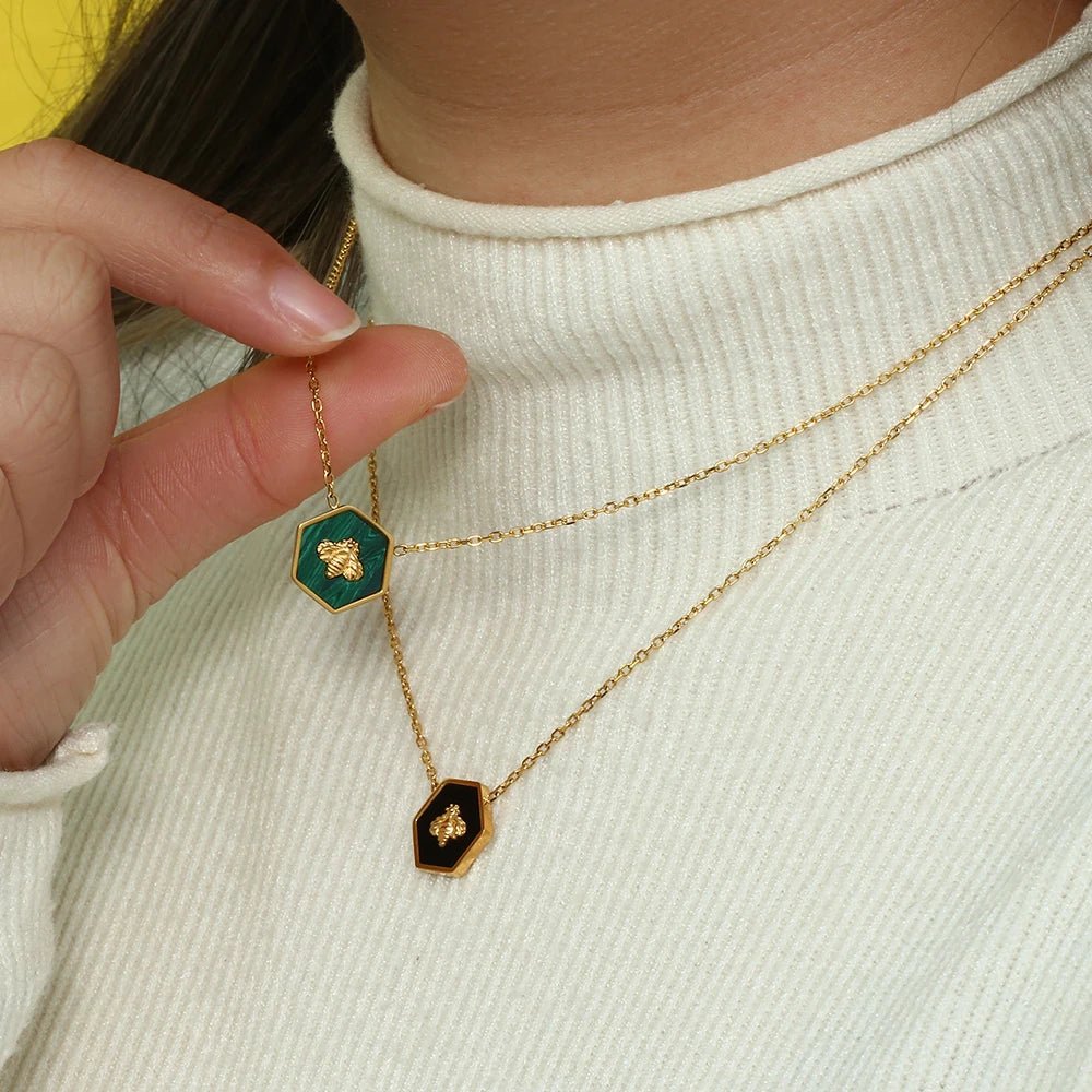 Bee Pendant Necklace - Zafinne Jewelry