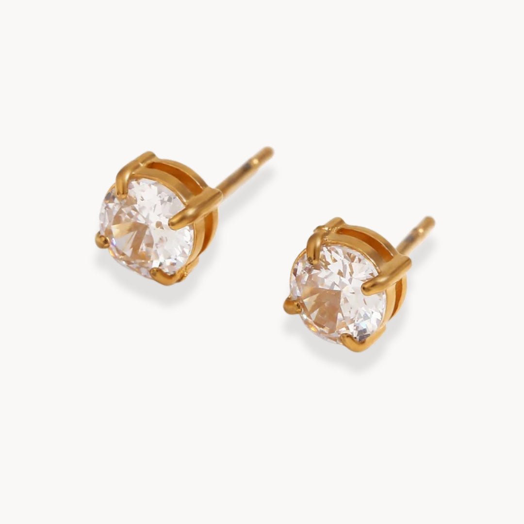 Celina Zircon Stud Earrings - Zafinne Jewelry