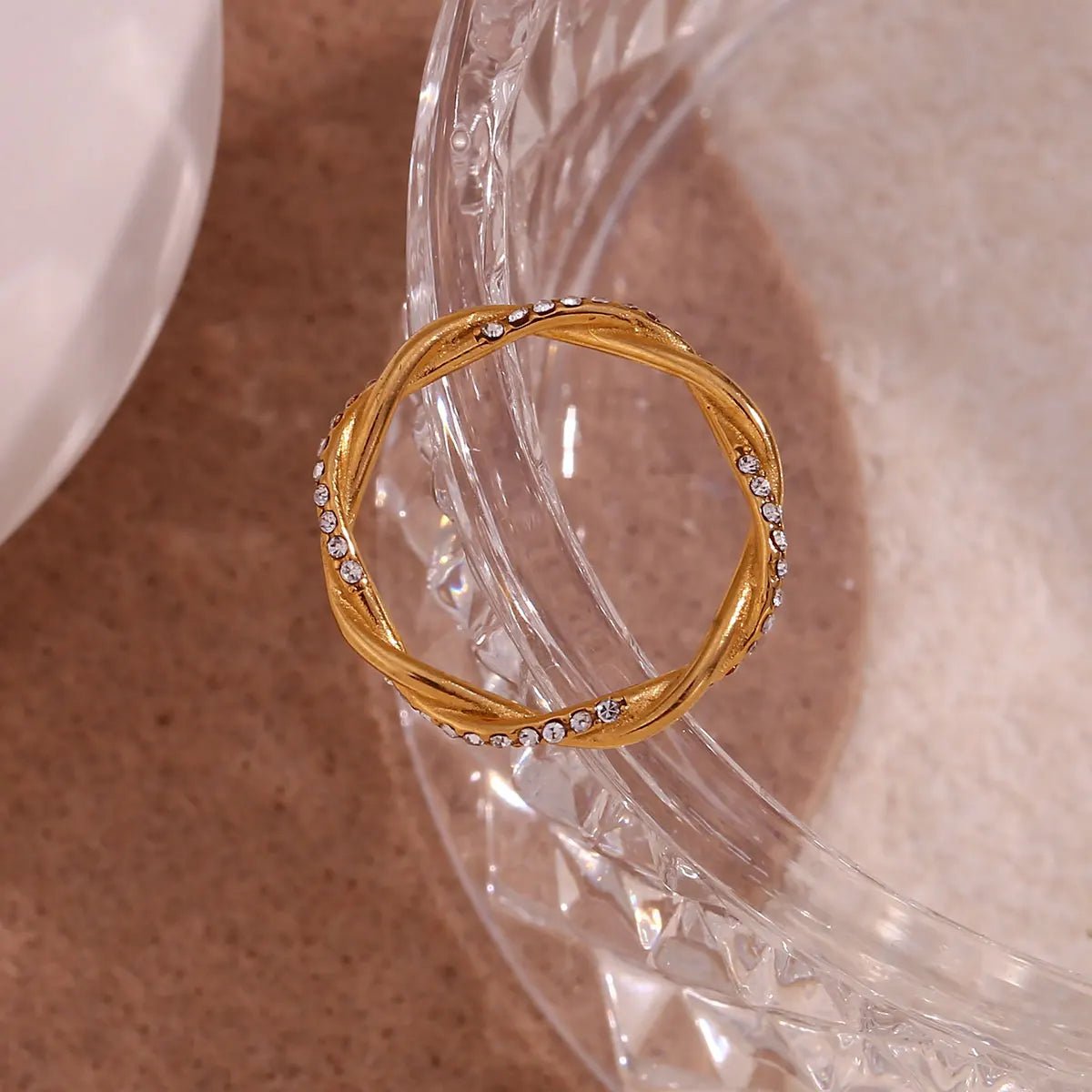 Crystal Twisted Ring - Zafinne Jewelry