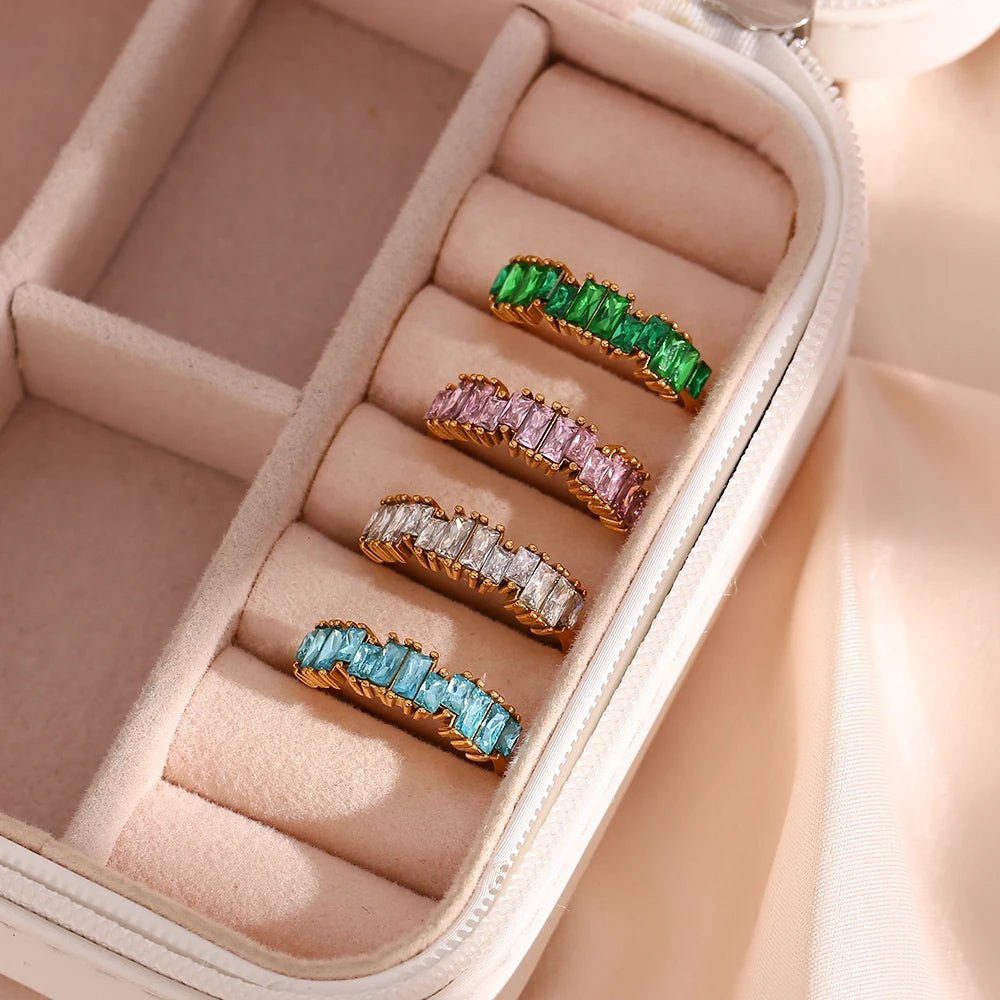 Cubic Zirconia Shiny Adjustable Ring - Zafinne Jewelry