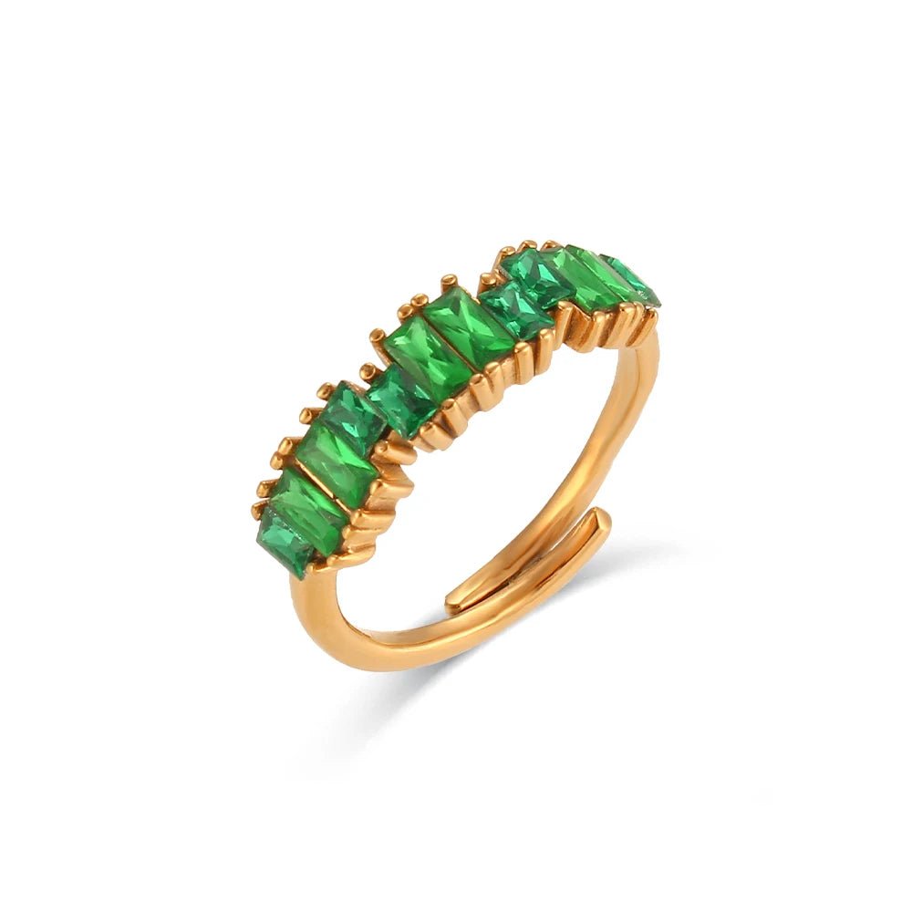 Cubic Zirconia Shiny Adjustable Ring - Zafinne Jewelry