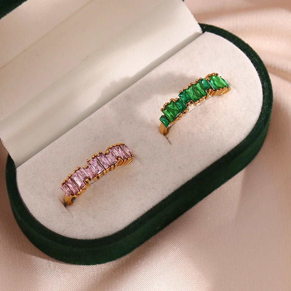 Cubic Zirconia Shiny Adjustable Ring - Zafinne Jewelry