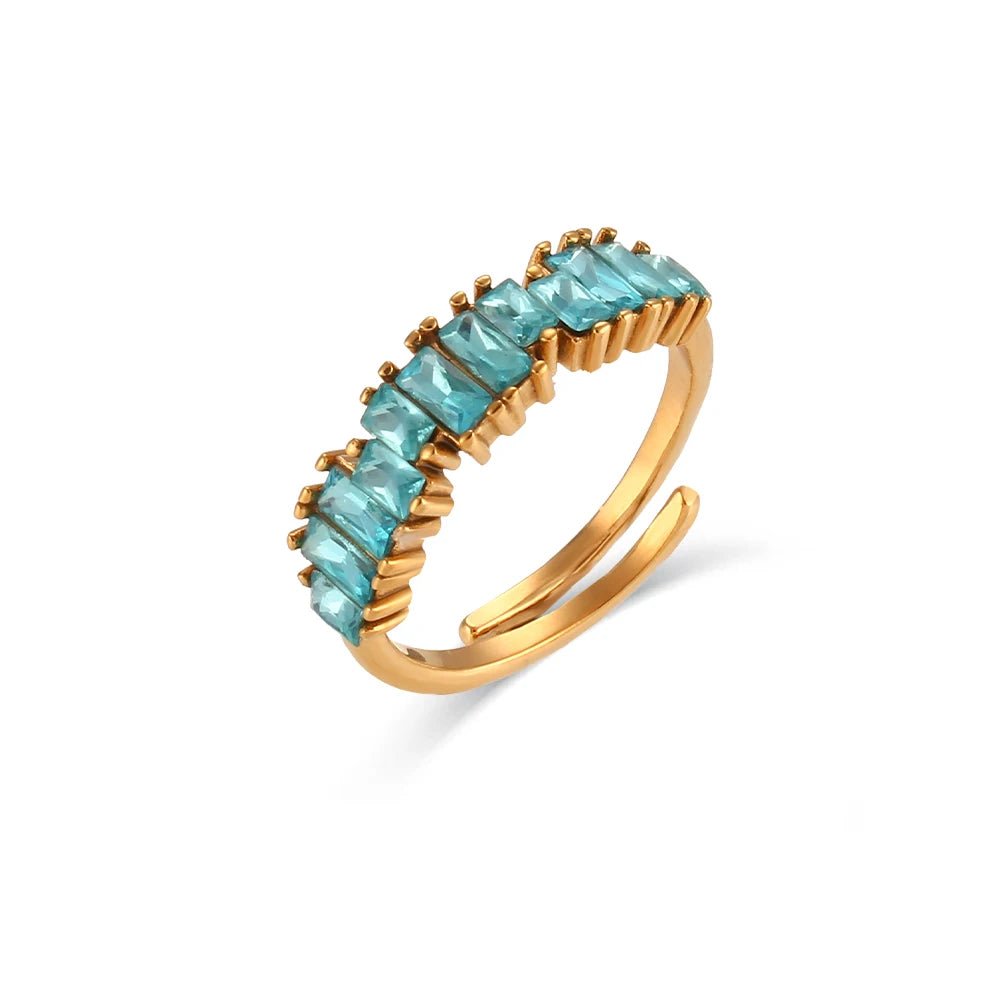 Cubic Zirconia Shiny Adjustable Ring - Zafinne Jewelry