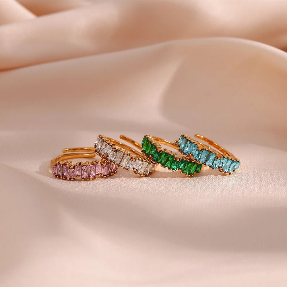 Cubic Zirconia Shiny Adjustable Ring - Zafinne Jewelry
