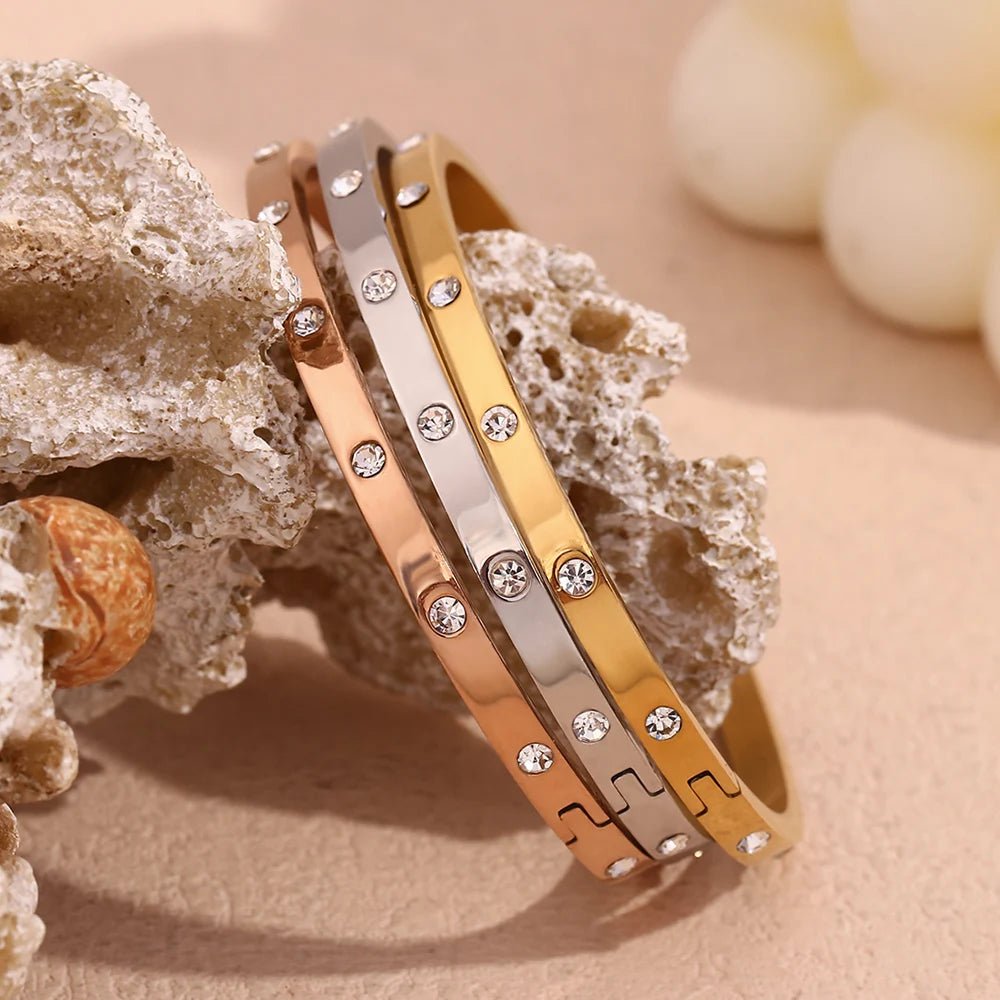 Dotted Sparkle Buckle Bracelet - Zafinne Jewelry