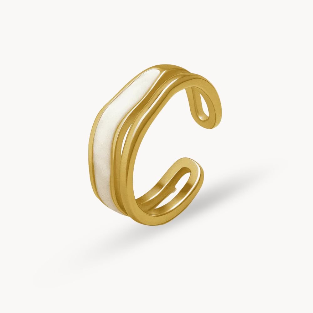 Double Enamel Adjustable Ring - Zafinne Jewelry