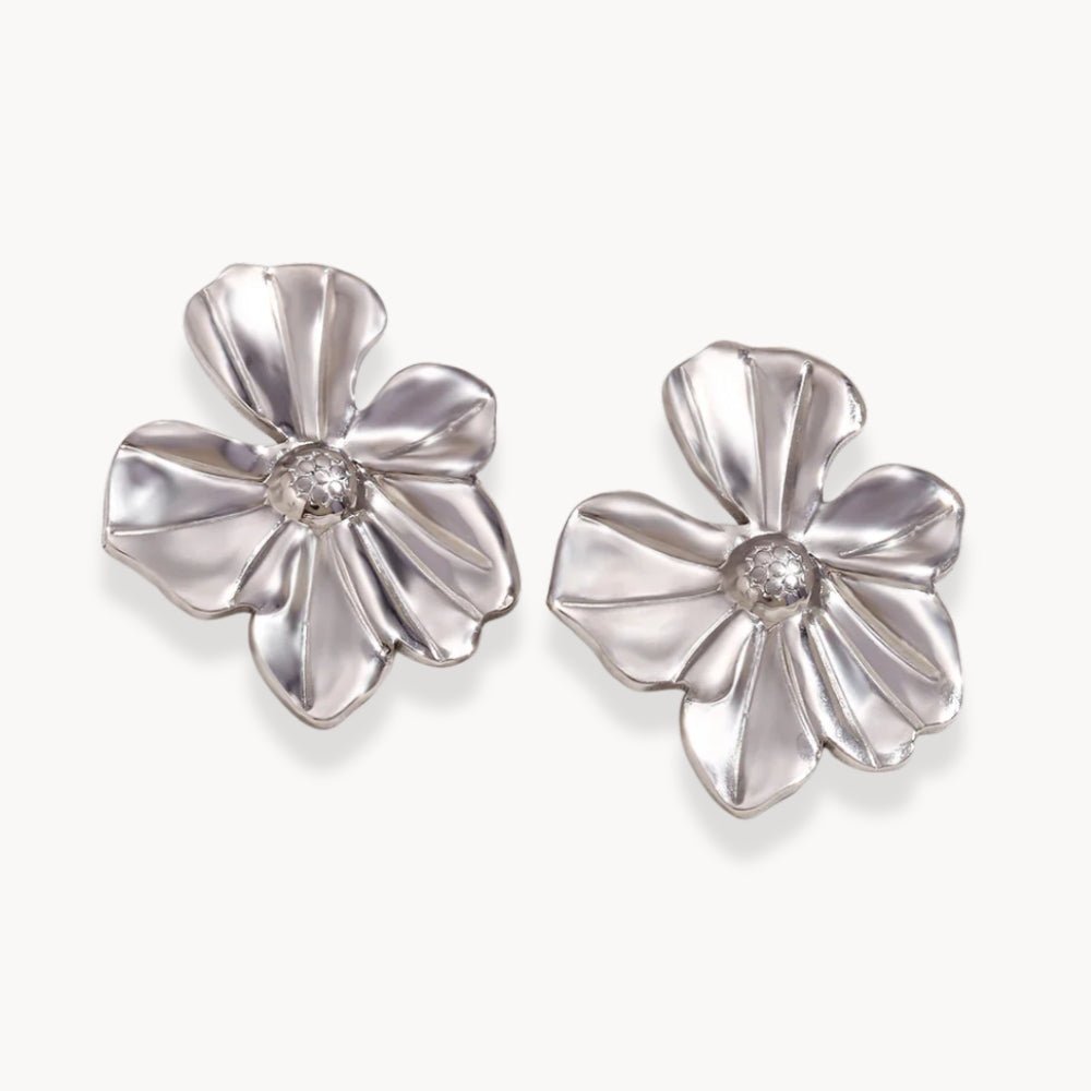 Flower Stud Earrings - Zafinne Jewelry