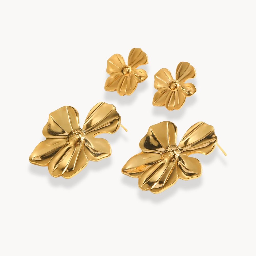 Flower Stud Earrings - Zafinne Jewelry