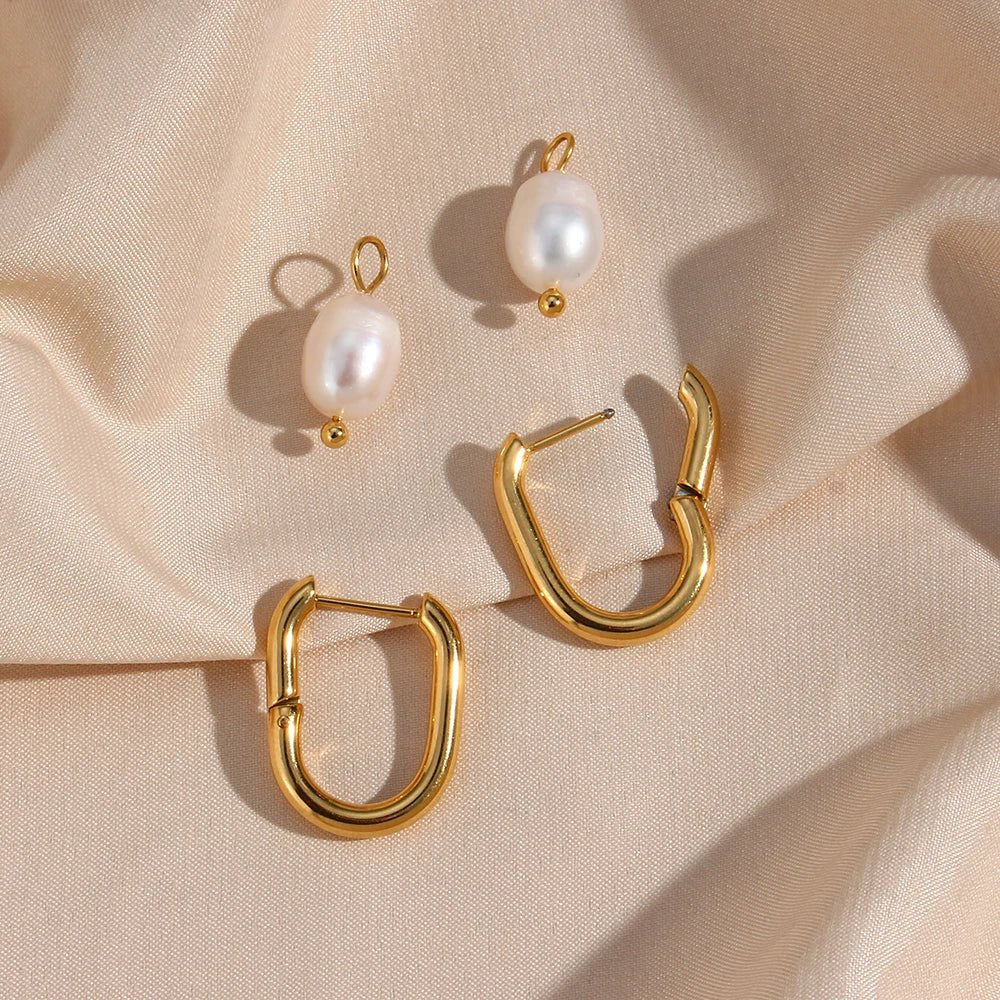Freshwater Pearl Hoop Earrings - Zafinne Jewelry