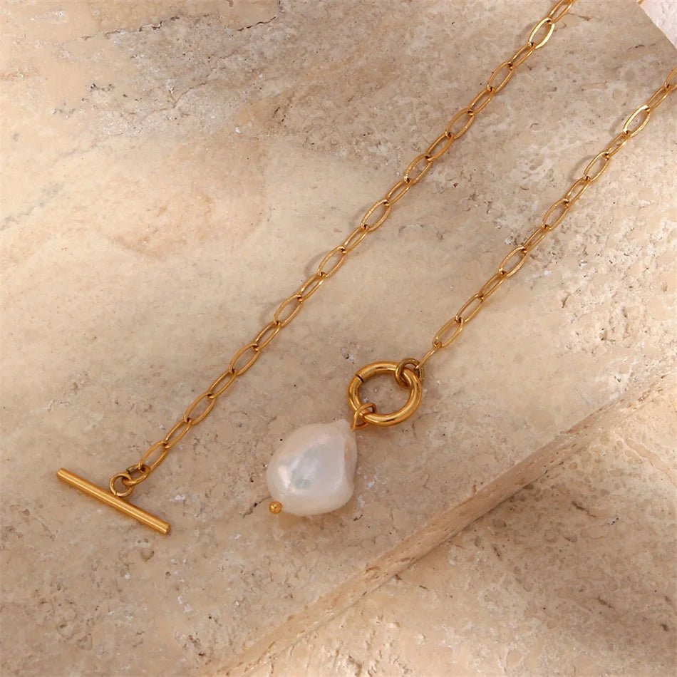 Freshwater Pearl Toggle Necklace - Zafinne Jewelry