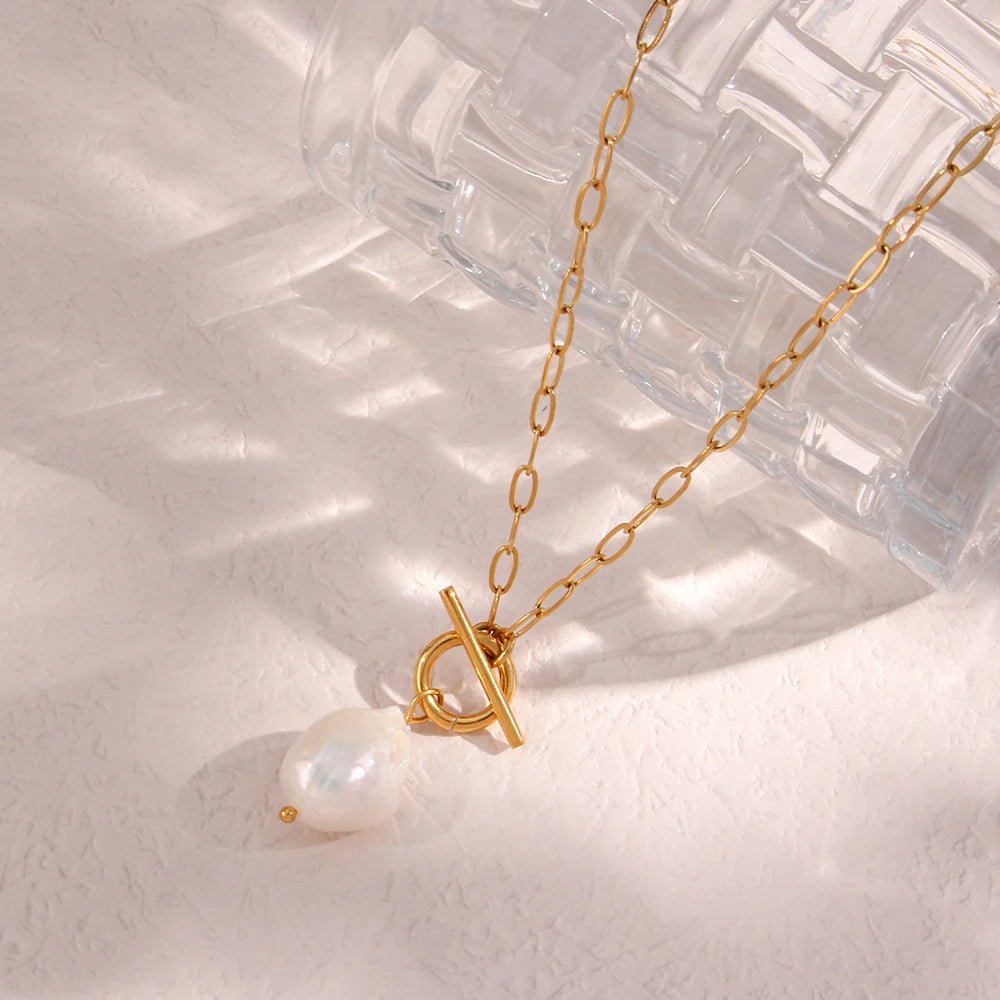 Freshwater Pearl Toggle Necklace - Zafinne Jewelry