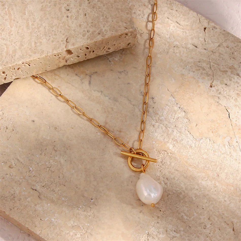 Freshwater Pearl Toggle Necklace - Zafinne Jewelry
