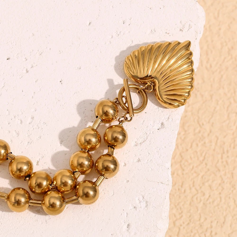 Heart Beaded Buckle Necklace - Zafinne Jewelry