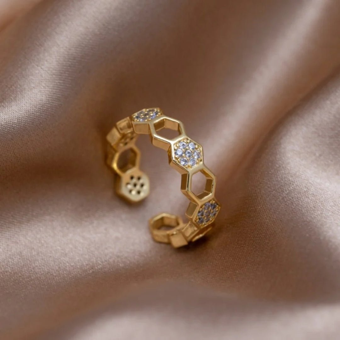 Honeycomb Adjustable Ring - Zafinne Jewelry