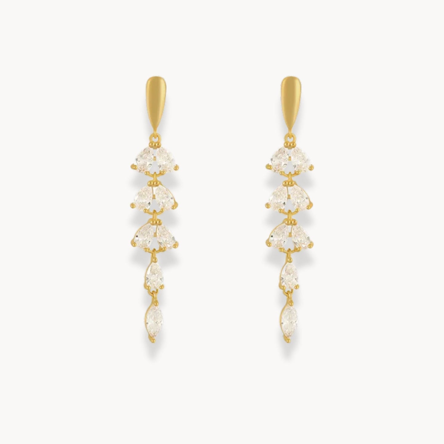 Long Leaf Earrings - Zafinne Jewelry