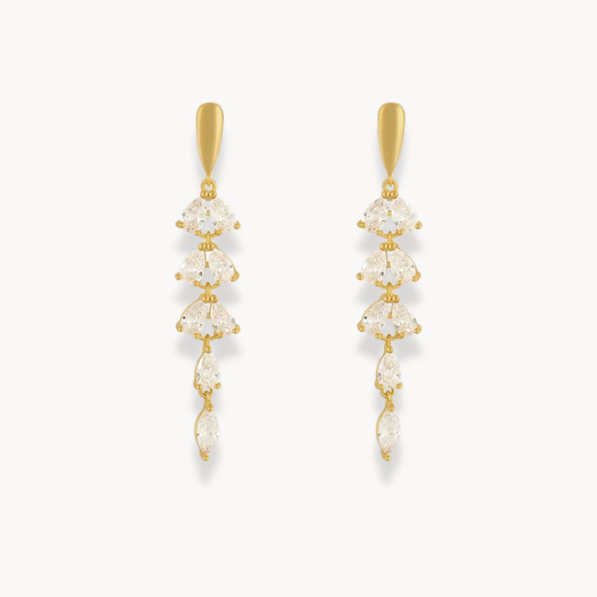 Long Leaf Earrings - Zafinne Jewelry