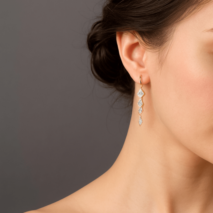 Long Leaf Earrings - Zafinne Jewelry