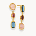 Natural Stone Geometric Drop Earrings - Zafinne Jewelry