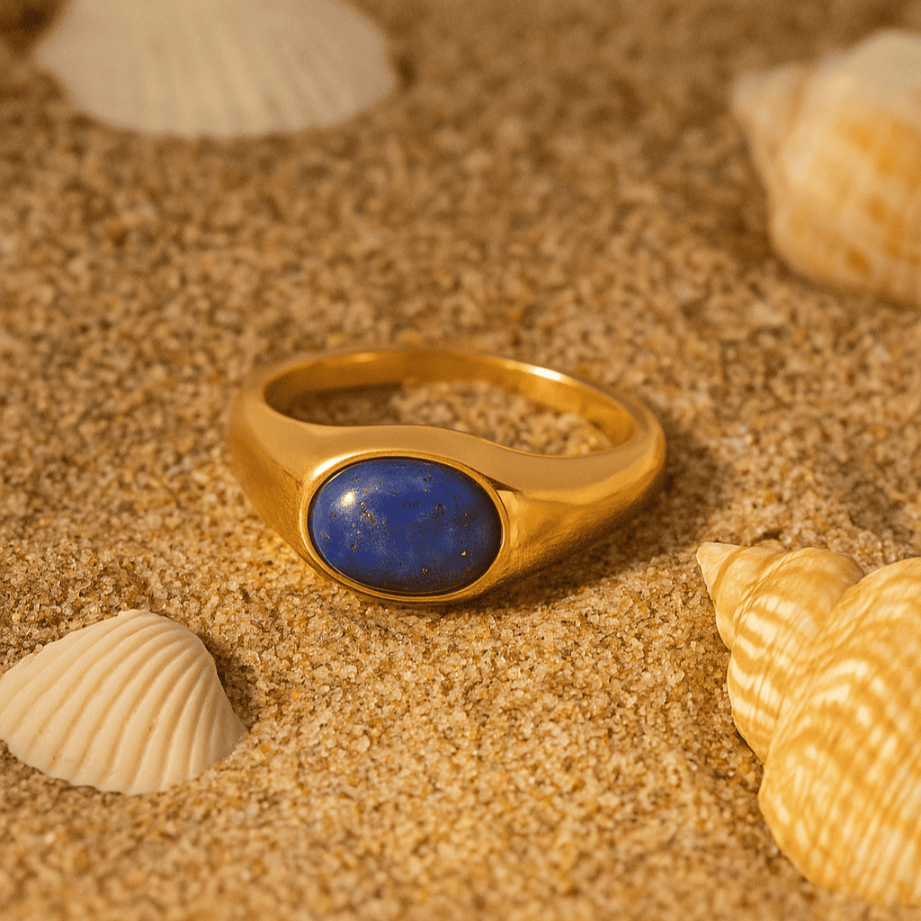 Oval Natural Stone Ring - Zafinne Jewelry
