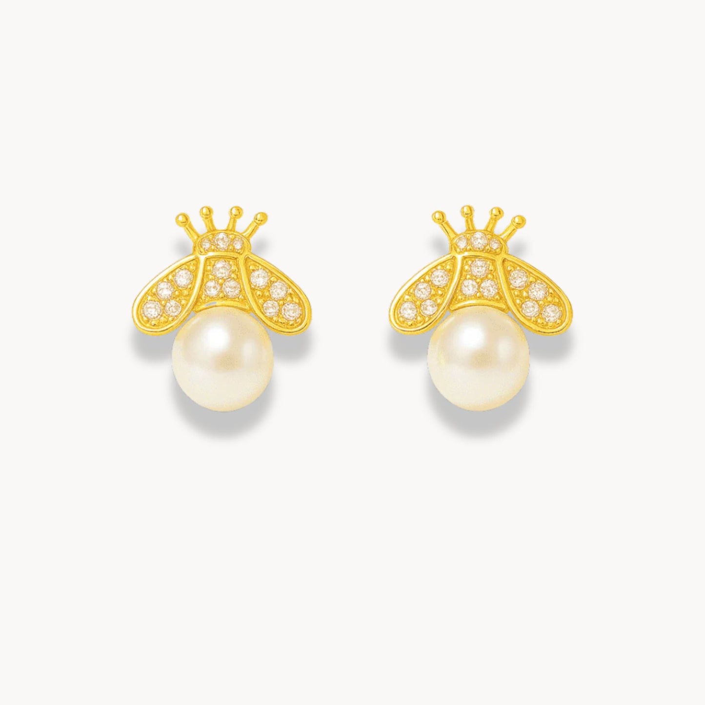 Pearl Bee Earrings - Zafinne Jewelry