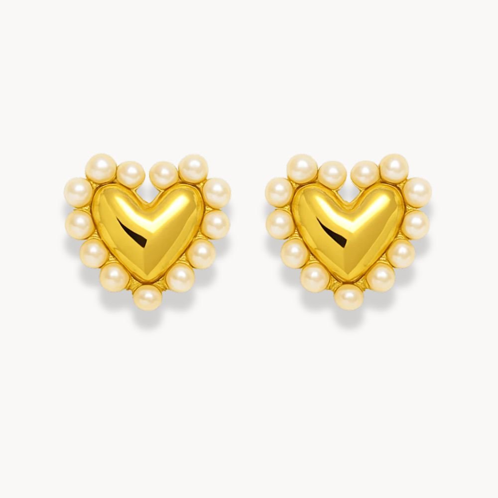 Pearl Heart Earrings - Zafinne Jewelry