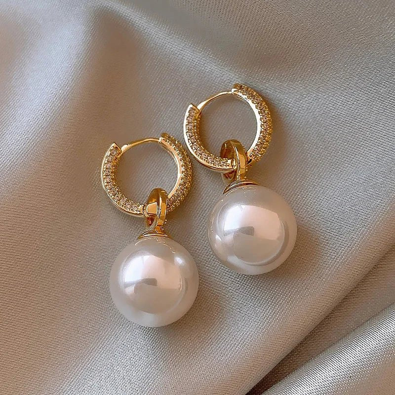 Pearl Pendant Earrings - Zafinne Jewelry