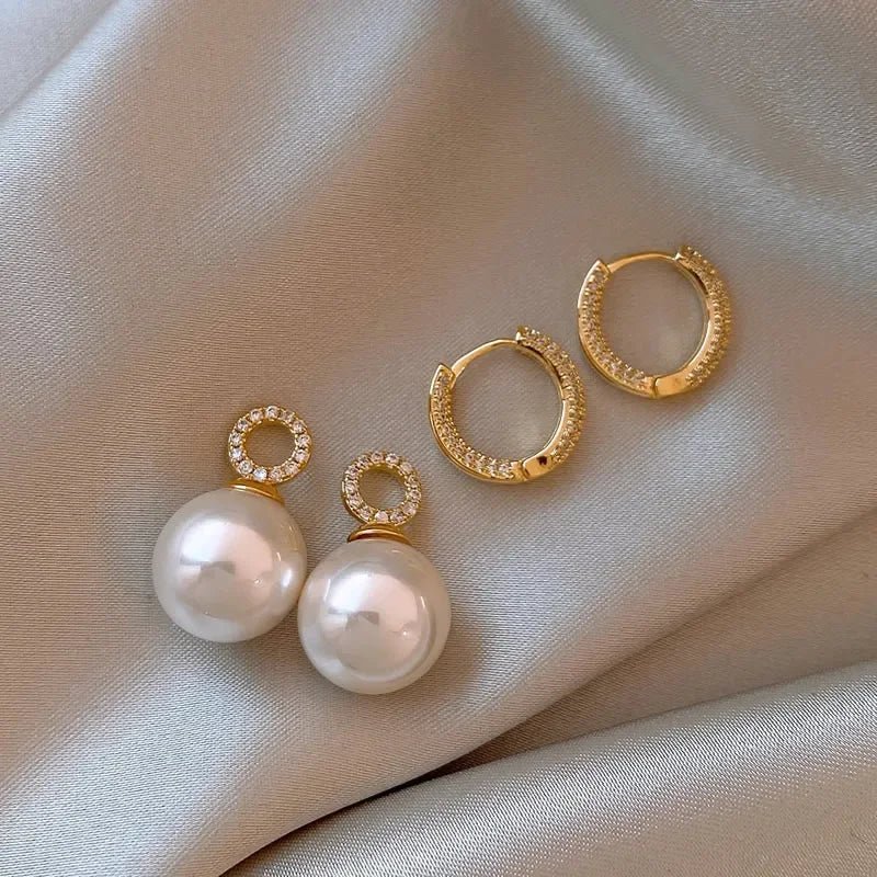 Pearl Pendant Earrings - Zafinne Jewelry