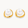 Pearls Round Hollow Earrings - Zafinne Jewelry