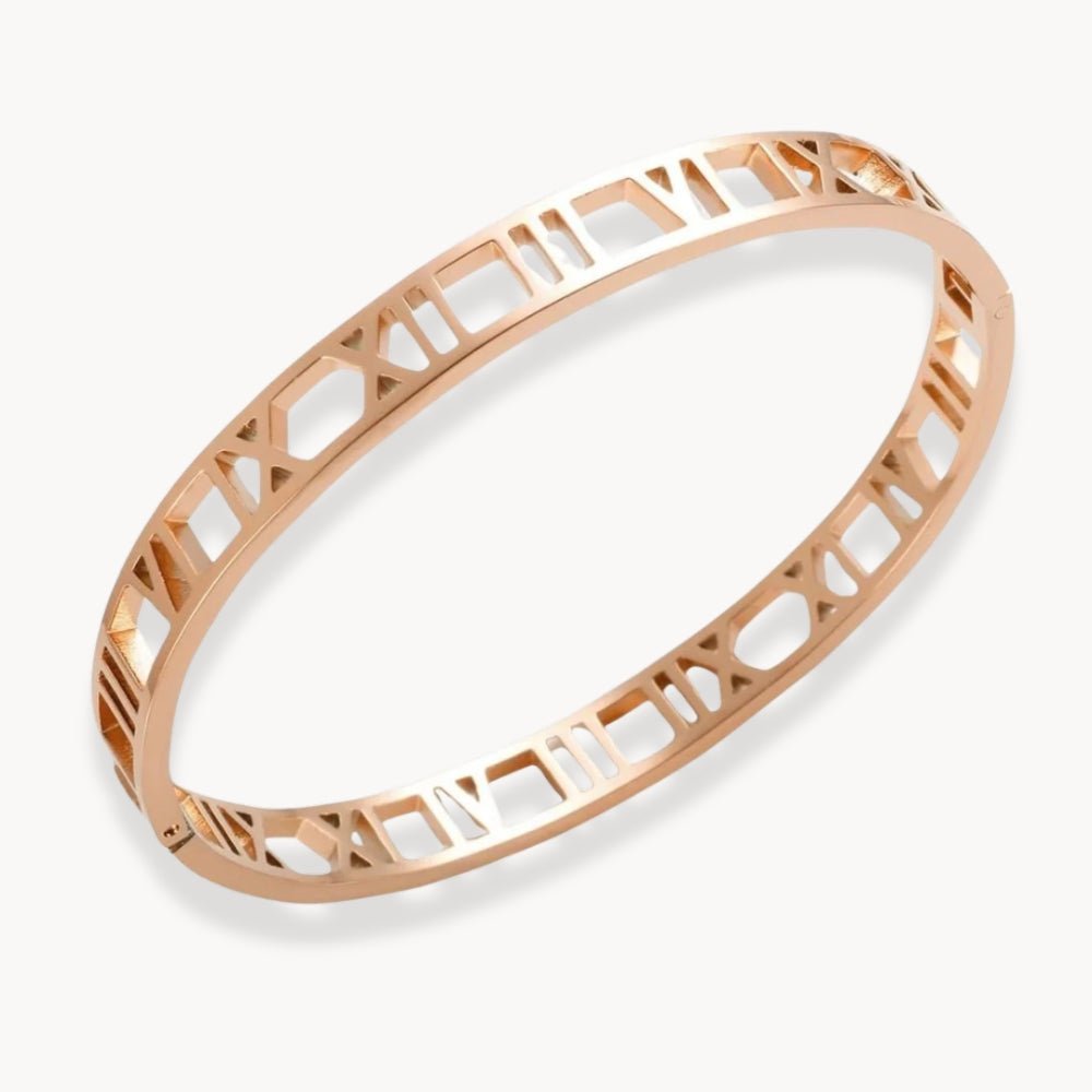 Roman Numeral Bangle Bracelet - Zafinne Jewelry