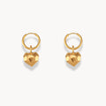 Solid Cutted Heart Hoop Earrings - Zafinne Jewelry