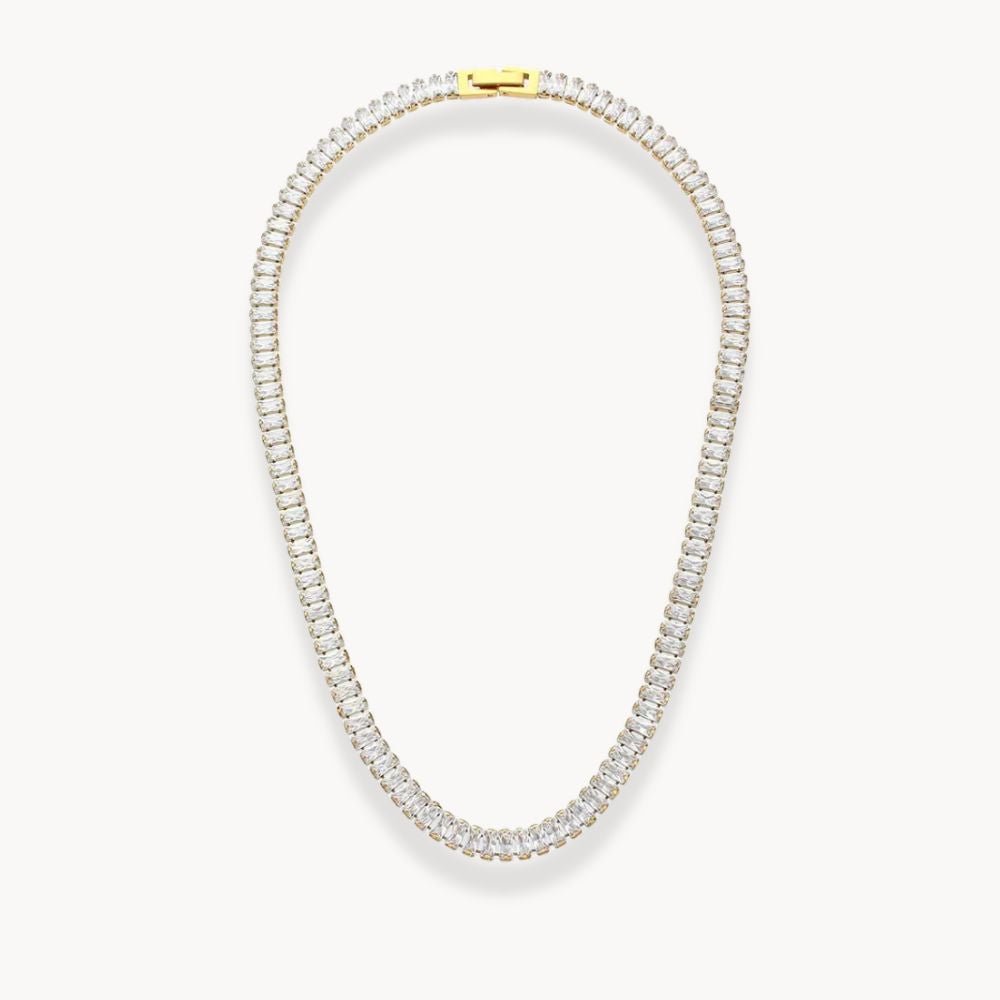 Square Crystals Chain Choker Necklace - Zafinne Jewelry