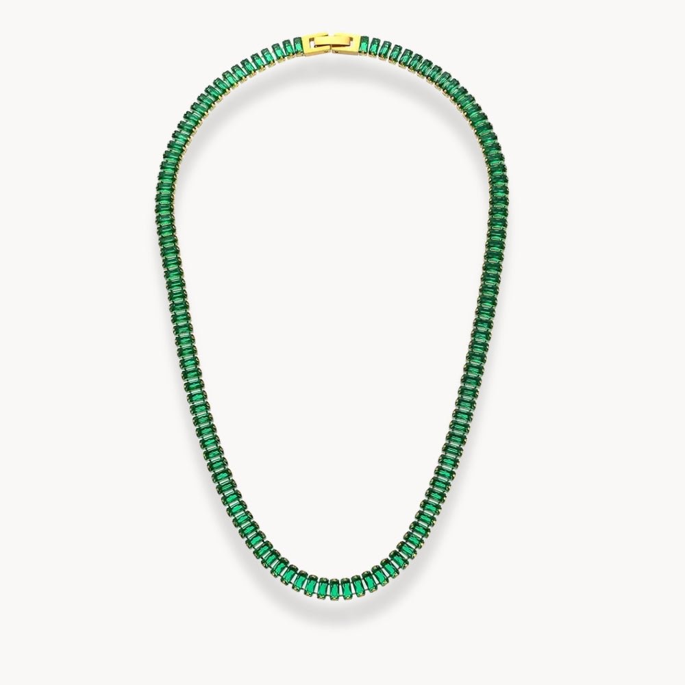 Square Crystals Chain Choker Necklace - Zafinne Jewelry