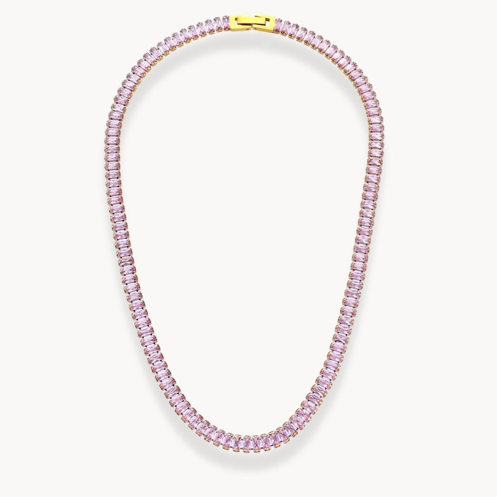 Square Crystals Chain Choker Necklace - Zafinne Jewelry