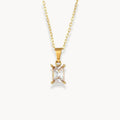 Square Stone Pendant Necklace - Zafinne Jewelry