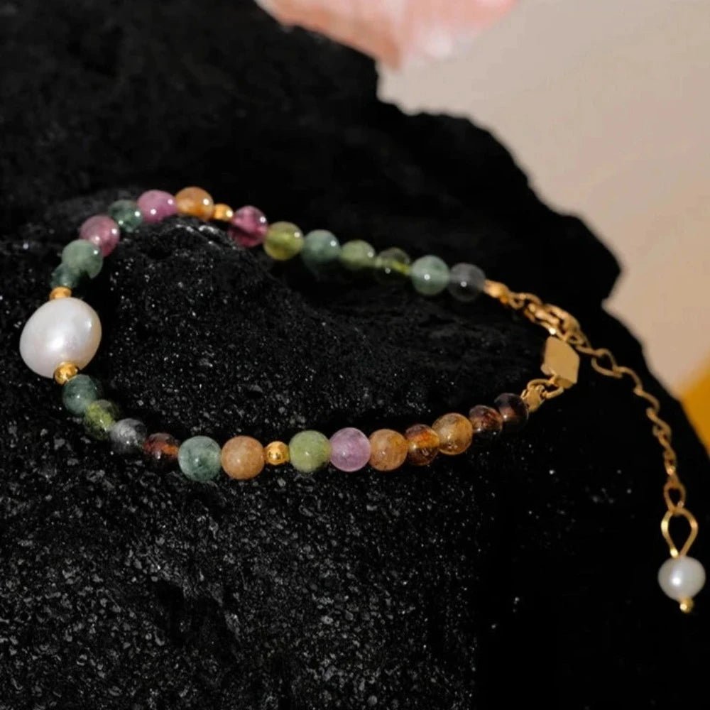 Tourmaline Pearl Colorful Bracelet - Zafinne Jewelry