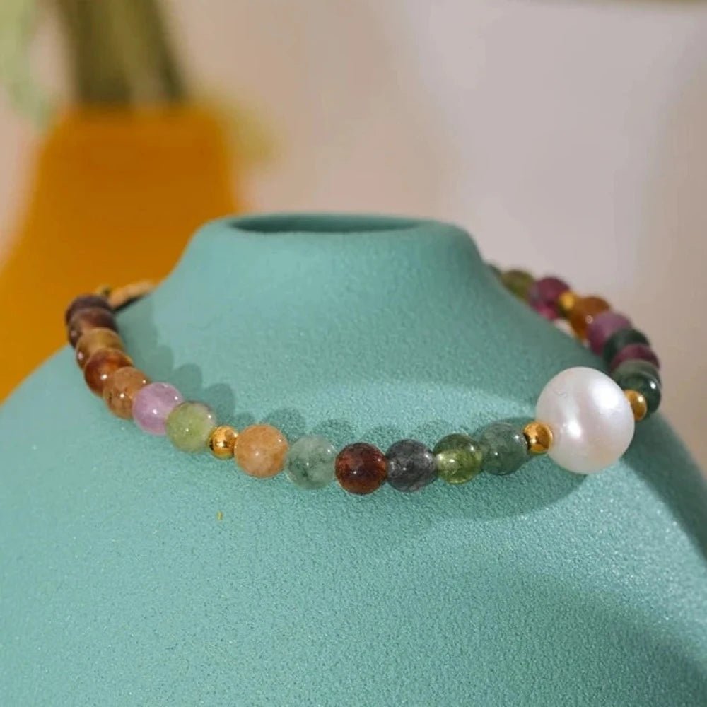 Tourmaline Pearl Colorful Bracelet - Zafinne Jewelry