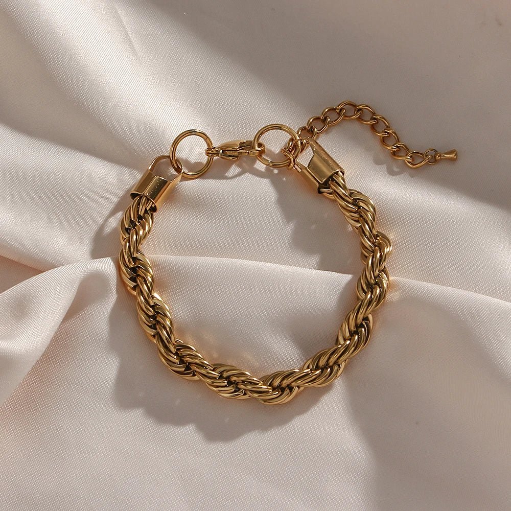 Twisted Rope Chain Bracelet - Zafinne Jewelry