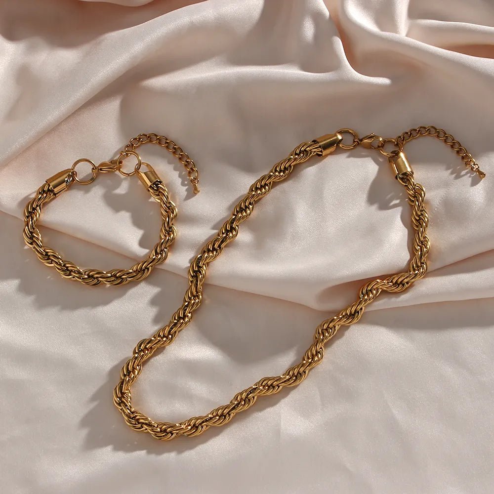 Twisted Rope Chain Necklace - Zafinne Jewelry