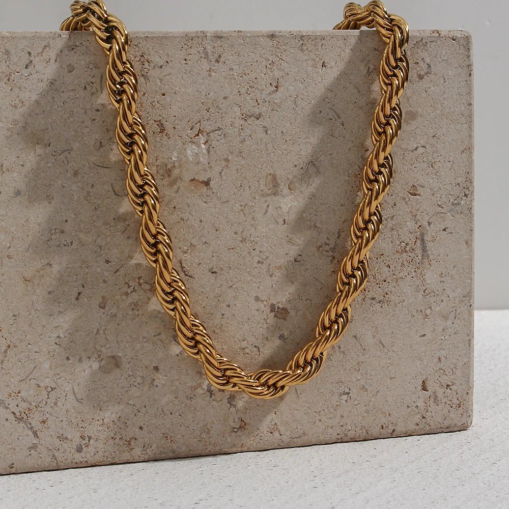 Twisted Rope Chain Necklace - Zafinne Jewelry