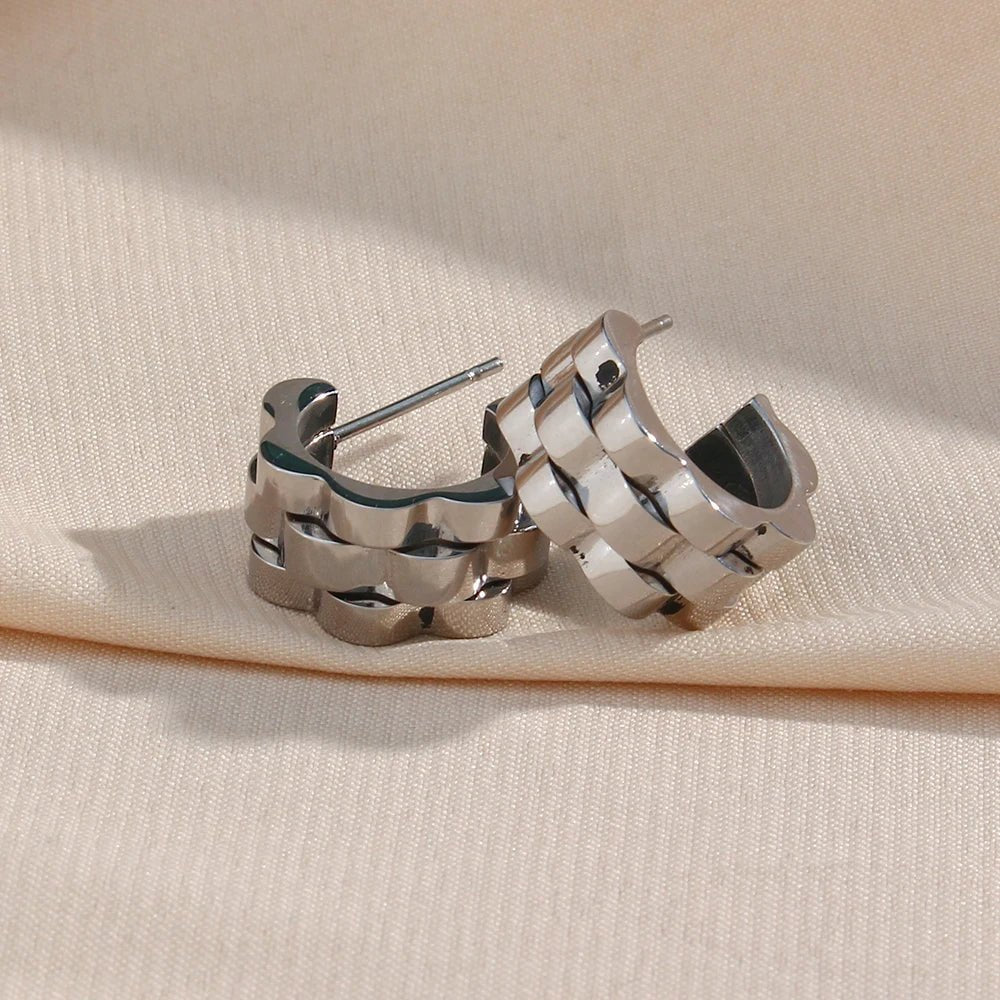 Watchband Hoop Earrings - Zafinne Jewelry