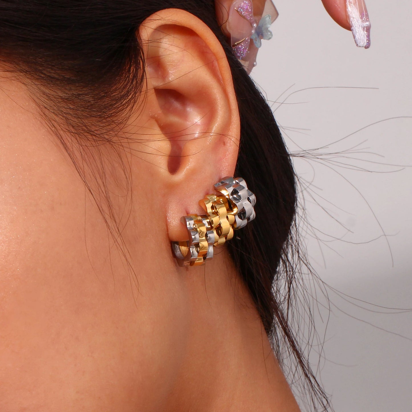 Watchband Hoop Earrings - Zafinne Jewelry